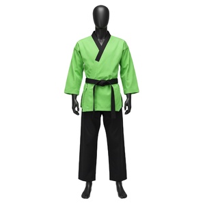 Nouveauté Kimono de Jiu-Jitsu en coton de haute qualité unisexe vert noir BJJ avec logo personnalisable - Product Image 1