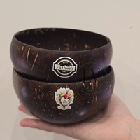 Prix pas cher 100% Naturel Grand Jumbo Petit Acai Coquille De Noix De Coco Bols Ensemble Logo Gravé Personnalisé Bol De Noix De Coco Du Vietnam