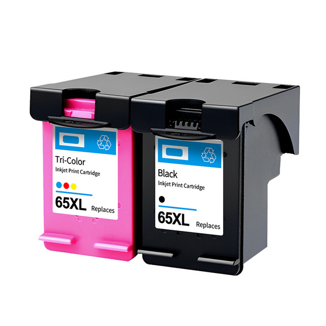 HESHUN 65XL Premium Remanufactured Color Ink Cartridge for HP65XL for Hp Deskjet 3720 3752 2621 2655 Printer 65 XL Cartridges