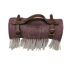 Manta tejida clásica de espiga de Borgoña, manta ligera y cómoda al por mayor - Product Image 2