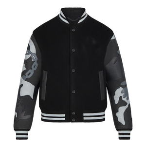 Blouson universitaire en toile d'hiver pas cher pour hommes et femmes, vente en gros, design personnalisé, imperméable, respirant, style baseball, vêtement d'extérieur avant - Product Image 4