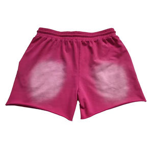 Cotton Acid Wash Jogger Ripped Shorts French Terry Sweat Short Pants Plain Fleece Streetwear Shorts With <b>Screen</b> Printed - Product Image 2