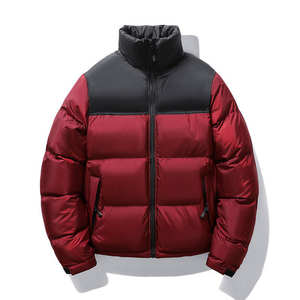 Custom Logo Cropped Fashion Puffer <b>Jacket</b> for <b>Men</b> Winter Coat with Stand Collar and <b>Letter</b> Pattern - Product Image 6