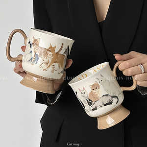 แก้วเซรามิครูปแมวขนาด 300 มล. แบบมีฉนวนกันความร้อน สวยงาม ใช้ซ้ำได้ สำหรับกาแฟและชา เหมาะสำหรับคู่รัก ใช้สำหรับอาหารเช้าและใช้ในบ้าน หรือเป็นของขวัญ - Product Image 5