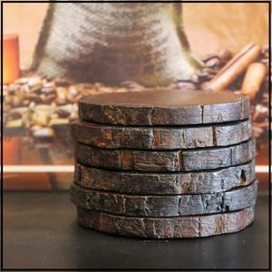 Sous-verres en bois de manguier pour boissons avec support en fer Ensemble de 5 sous-verres pour comptoir et surfaces en pierre - Product Image 1