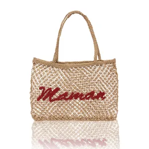 Модный уникальный дизайн, 100% джут, вязание крючком, пляжные натуральные сумки, модная сумка-тоут, вязание крючком, макраме, индийский экспортер, Tyntra