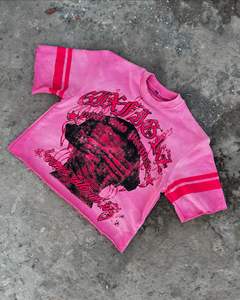 T-shirt personnalisé unisexe tricoté en coton lourd 100% à épaules tombantes surdimensionnées Boxy recadrée conception sérigraphie séchage rapide - Product Image 3