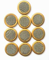Filter Disc Servo Valve A67999-065, Diameter 15.8mm, Kawat Baja Anti Karat, Bingkai Kuningan untuk Filtrasi Hidrolik