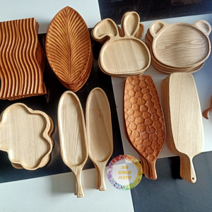 Plateau en bois fait main en gros, plateau de service en bois naturel pour hôtel, restaurant, décoration intérieure - Caryln - Product Image 1