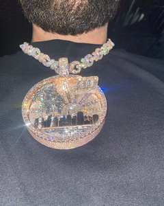 Customized Men's 3D Shining Buss Jewelry VVS Moissanite Pass Diamond <b>Tester</b> Iced out Plated 3D Ball Pendant Charm - Product Image 4