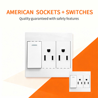 Prise murale standard américaine ignifuge PC 3 broches, prises électriques de type 86, USB type-C, utilisation domestique, interrupteur TV, prises murales