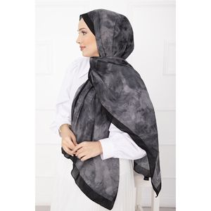 Black Batik Pattern Bamboo Scarf Series Hand Drawn Digital Printed Viscose Modal Jersey Lace Floral Solid Winter Suitable - Product Image 3