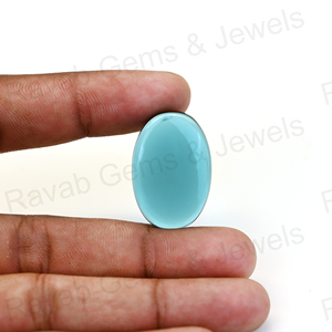 Nouveauté, topaze bleue de Londres de haute qualité, cabochons en quartz de 20x30 mm, pierres précieuses fines hautement polies, forme ovale lisse, fabrication de bijoux - Product Image 5