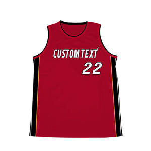 Maillot de basket réversible personnalisable en gros, 100 % polyester, vêtement de sport avec nom et numéro imprimés - Product Image 1