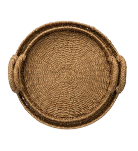 Ustensiles de salle à manger Plateau à dîner Vente en gros Plateau de service en rotin naturel écologique avec bord haut Cuisine Fournitures pour la maison - Product Image 2