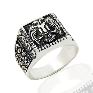 925 Sterling Silver Double Head Eagle <b>Men</b> <b>Ring</b> Original Hot Selling <b>Rings</b> Antique Pattern Silver Color <b>Men</b> <b>Ring</b> Vintage Jewelry - Product Image 5