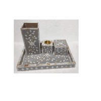 Vente en gros de plateaux modernes en nacre incrustés avec brûleur Bakhoor et boîte de support de lampe en T Ensemble de brûleurs Bakhoor Artisanat indien
