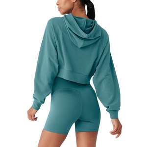 Women Custom hoodie New Fashion Long Sleeve Crop Sweatshirt Casual <b>Jumper</b> Drawstring Plain Hoodie for Women Cropped Hoodie 2025 - Product Image 6