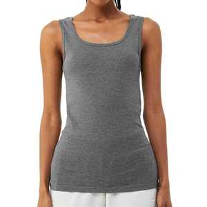 Camiseta sin mangas totalmente personalizada para mujer, camiseta sin mangas transpirable y ligera para mujer, Camiseta deportiva sin costuras de Color sólido para Yoga y Fitness - Product Image 1