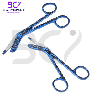 กรรไกรผ่าตัดผ้าพันแผลสำหรับผ่าตัดสีฟ้าสีดำ - Product Image 6