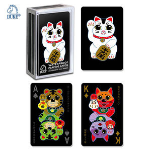 Jeu de cartes à jouer noir en plastique PVC imperméable à l'impression couleur - Product Image 3