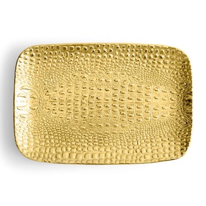 ถาดอลูมิเนียมเคลือบทองลายหนังถาดเสิร์ฟกาแฟและชา - Product Image 1