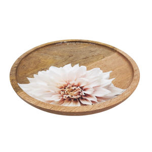 Plato redondo de madera elegante de lujo para servir vajilla al por mayor a granel último 2024 Mesa utensilios de cocina servir café - Product Image 4