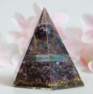 Pirámide de orgonita a granel de gran oferta de la mejor calidad, pirámide de orgonita de piedra de amatista Natural, regalo de orgonita de esfera de cristal de Chakra - Product Image 5