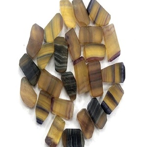 10 pièces Fluorite naturelle multicolore 14-16MM pierres précieuses en vrac coupées à la main cristal brut non traité pour la fabrication de bijoux attrayant - Product Image 1