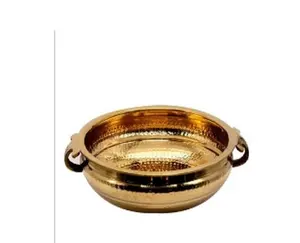 Cuenco Chapado en cobre Urli forma redonda decoración uso doméstico elegante precio bajo venta hecho a mano al por mayor cuenco Urli de Metal indio