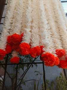 Guirnaldas artificiales de color y jazmín decorativas de tamaño personalizado para bodas indias musulmanas del sur de la India decoración Haldi Mehndi - Product Image 4