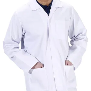 ארוך שרוולים אחות רופא לבן מעיל יופי סלון מרקחת מורה תלמיד העבודה בגדי גברים ונשים לבן מעיל