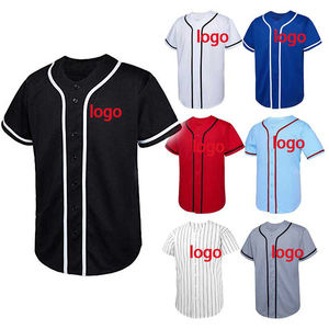 Camiseta de béisbol con logotipo personalizado, ropa deportiva clásica de secado rápido, uniforme con botón completo, camiseta en blanco sólida, conjuntos de estilo al por mayor - Product Image 1