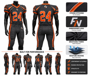 Maillot de football américain personnalisé pour homme, 100 % polyester, imprimé par transfert thermique, anti-bactérien, pour l'été, vente en gros à prix réduit - Product Image 6