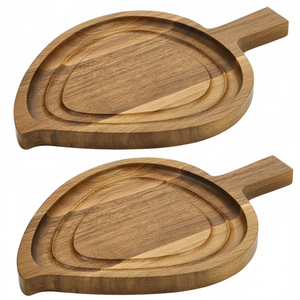 Plateaux à fruits et à en-cas en bois de qualité supérieure, design moderne, qualité alimentaire, non toxiques, écologiques, durables, forme rectangulaire, ensemble pour les fêtes - Product Image 2