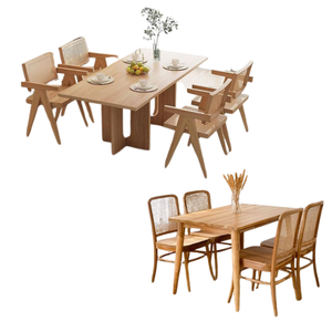 Juego de mesa de comedor de madera de material ecológico con muchas sillas, juego de comedor para restaurante y muebles de comedor - Product Image 5