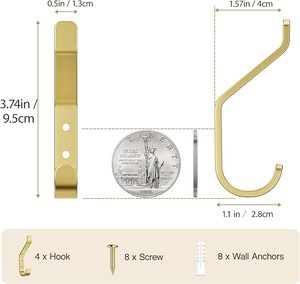 Gancho para abrigos montado en la pared de acero inoxidable antiguo, colgador de pared de Metal para organización de armario para colgar toalla, sombrero, ropa para llaves - Product Image 6