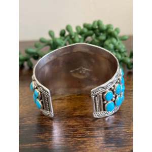 Merle House Kingman Turquoise <b>Sterling</b> <b>Silver</b> <b>Cuff</b> <b>Bracelet</b> - Product Image 5