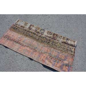 Alfombra Turca Clásica Marrón Beige de 2.3x4.7 pies, Vintage, de Lana Ecológica, Tradicional, con Diseño de Patchwork, Rectangular, con Base de Látex y Pelo Suave - Product Image 2