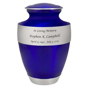 การเผาพลอยพิวเตอร์สีน้ำเงินเข้มสำหรับผู้ใหญ่โกศแบบกำหนดเองสลักขนาดสำหรับผู้ใหญ่ - Product Image 4