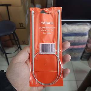 Yabalı Çelik Misinalı Gagalı Şiş 60 cm 5mm Yüksek Kalite Düğme Ve İncirli İşareti Ve Düğme Artesanía de tela textil - Product Image 1