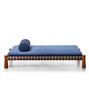 เตียงนอนกลางวันทำจากไม้สักเนื้อแข็งพร้อมเชือกทอเบาะกันแดดสำหรับใช้งานกลางแจ้งในโรงแรมและวิลล่า - Product Image 5