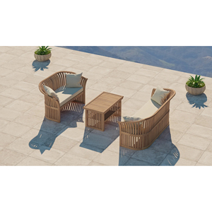 Juegos de jardín al aire libre Juego de muebles Sofá Muebles de patio Madera de teca-Melly - Product Image 2