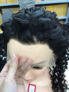 Belle perruque Lace Front wig 13x6, cheveux 100% humains, doux, Deep Wave, couleur naturelle, usine de gros - Product Image 4