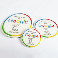 Rundes Epoxidharz aus PVC kundenspezifisches Logo URL programmierbare RFID-File NFC Google Bewertungskarte