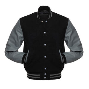 Chaqueta de béisbol universitaria personalizada bordada para hombre, chaqueta universitaria de béisbol personalizada con mangas de cuero de chenilla bordadas - Product Image 1