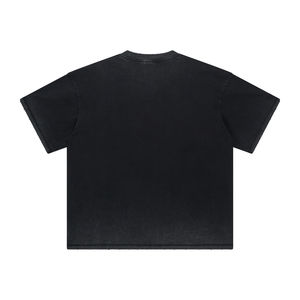 Camiseta recortada en blanco lavada con ácido gris desgastado de 300gsm de algodón 100% de alta calidad para mujer para impresión Digital personalizada - Product Image 2