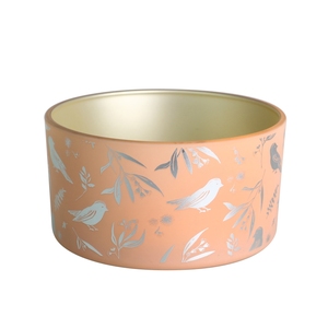 Efecto metálico navideño dentro <span class=keywords><strong>de</strong></span> 30 oz 3 <span class=keywords><strong>Mechas</strong></span> <span class=keywords><strong>de</strong></span> vidrio <span class=keywords><strong>de</strong></span> vela perfumada <span class=keywords><strong>de</strong></span> color coral tintado con calcomanías <span class=keywords><strong>de</strong></span> oro plateado y tapa <span class=keywords><strong>de</strong></span> madera - Product Image 4