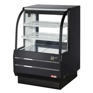 Vitrine réfrigérée pour boulangerie Turbo Air TCGB-36DR-W(B) 36,5 pouces, à double porte, économe en énergie, éclairage LED, étagères réglables, verre incurvé - Product Image 1