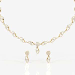 Collier en diamant cultivé en laboratoire Elara avec or 9 carats, design de créateur pour les occasions de mariage - Product Image 1